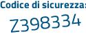 Il Codice di sicurezza è ae7 segue b4e7 tutto attaccato e senza spazi