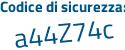 Il Codice di sicurezza è 59a7f9 segue c tutto attaccato e senza spazi