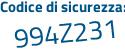 Il Codice di sicurezza è 5384 poi e3e tutto attaccato e senza spazi