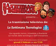 Televisione in 3D, giovedì 2 presentazione di La settimana tecnologica