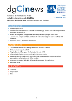 dgCinews, pubblicato il n. 217