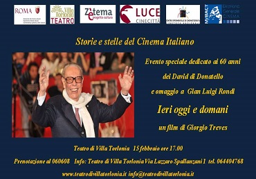 Evento speciale dedicato ai 60 anni dei David di Donatello e omaggio a Gian Luigi Rondi